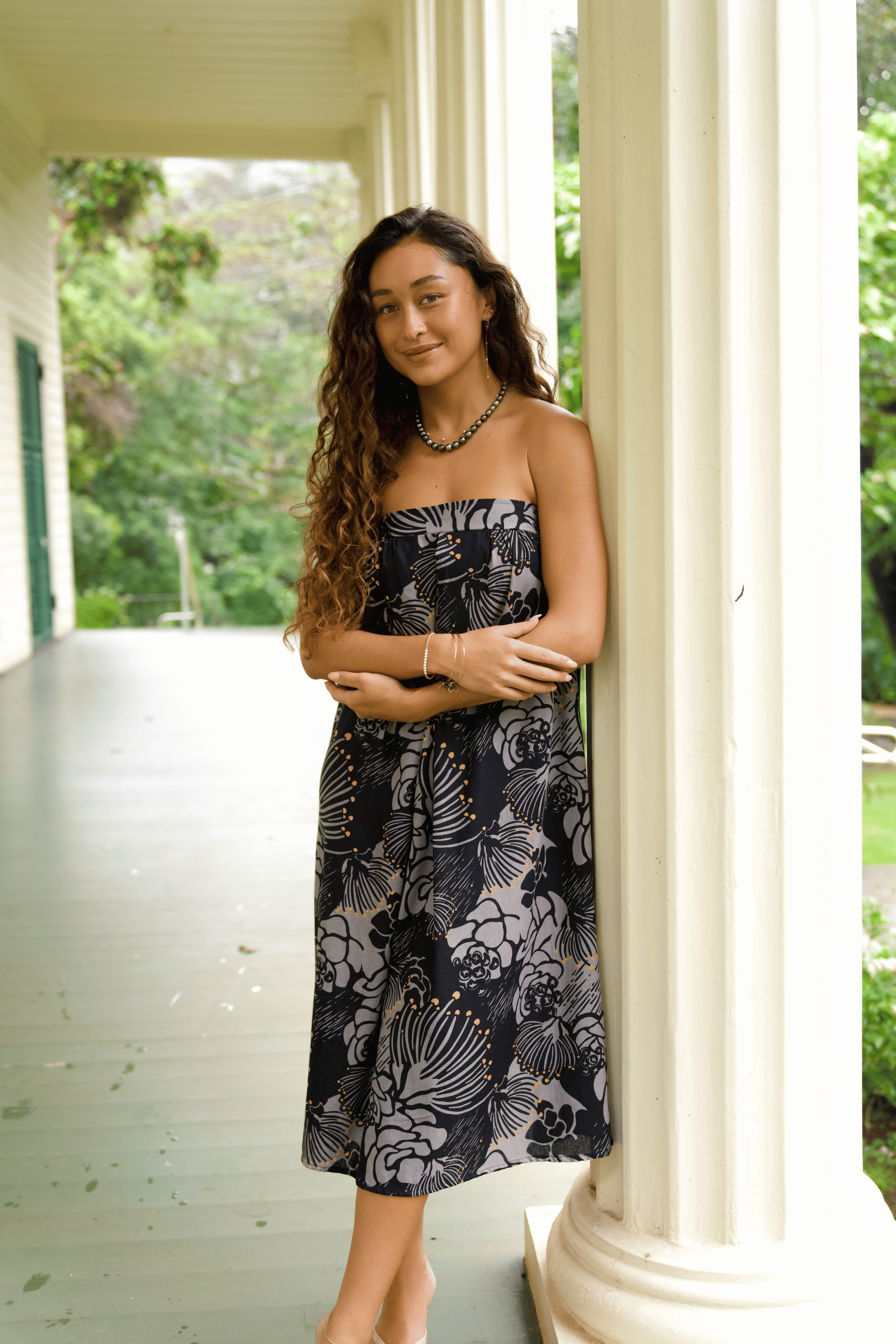 Naleo Dress ‘Ōhi‘a lehua in 'ele'ele