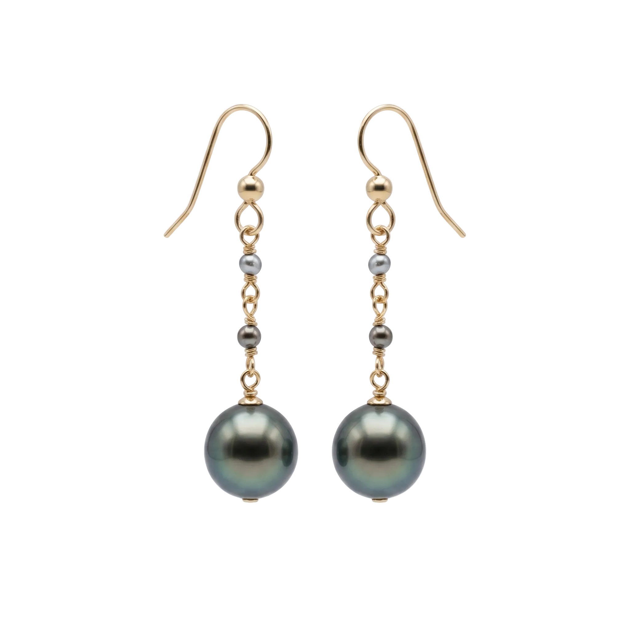 Keshi and Tahitian Pearl Drop Earrings