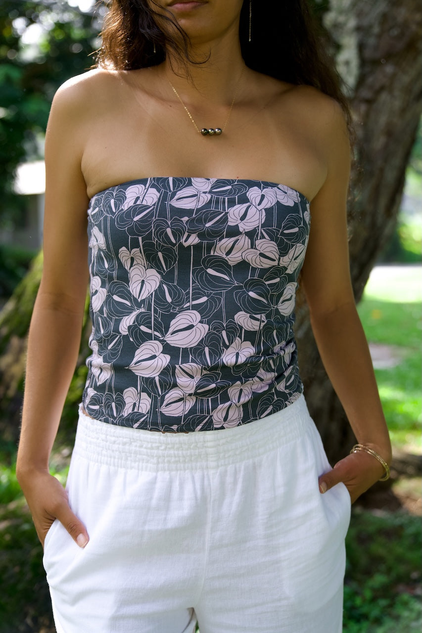 Loke Tube Top in Hilo Anthurium