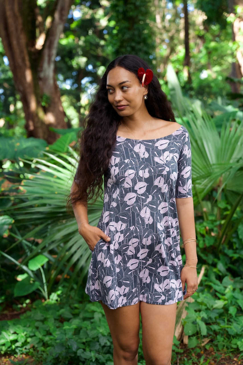 Haunani Dress in Hilo Anthurium