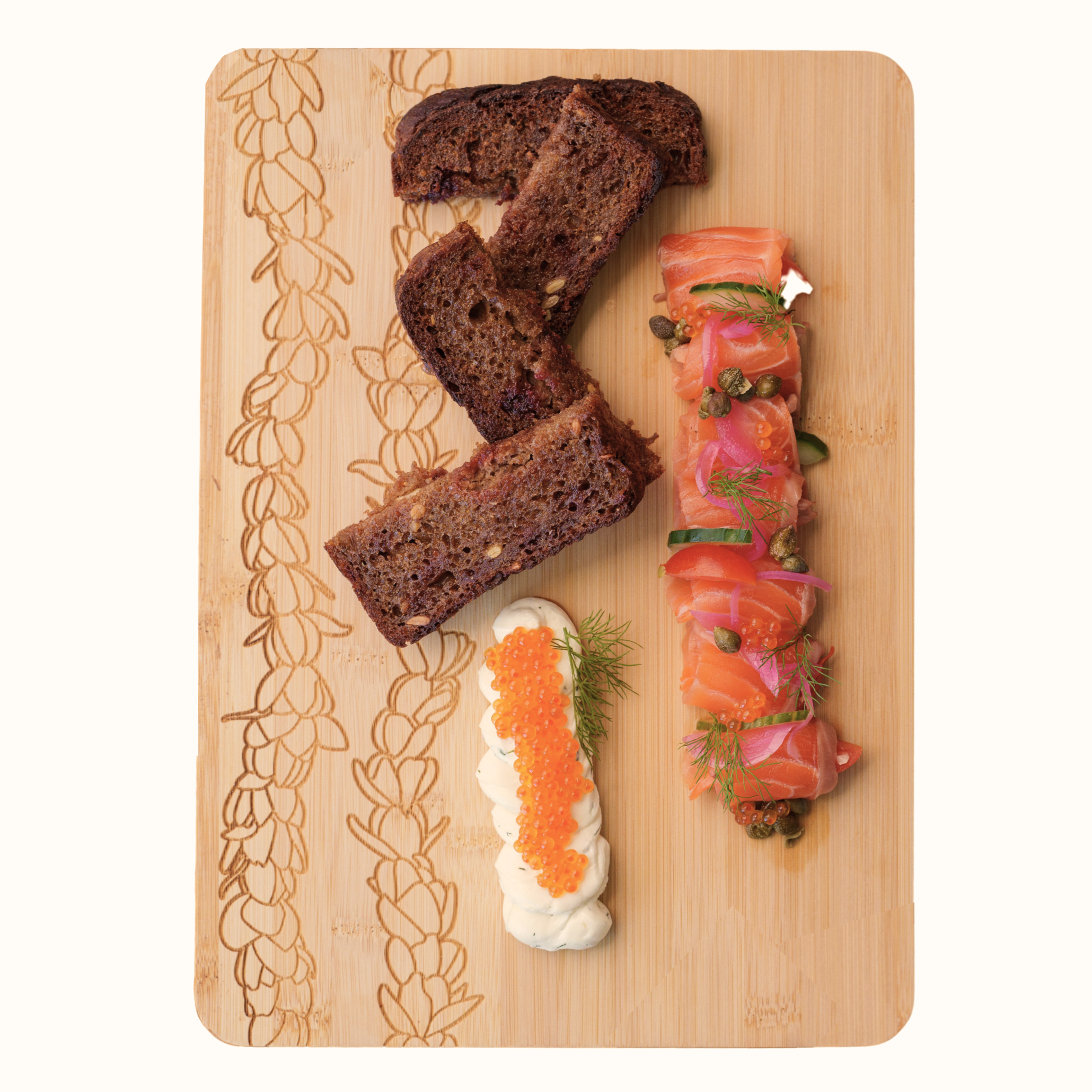 Small Pīkake Lei Bamboo Charcuterie Board (No Handle)