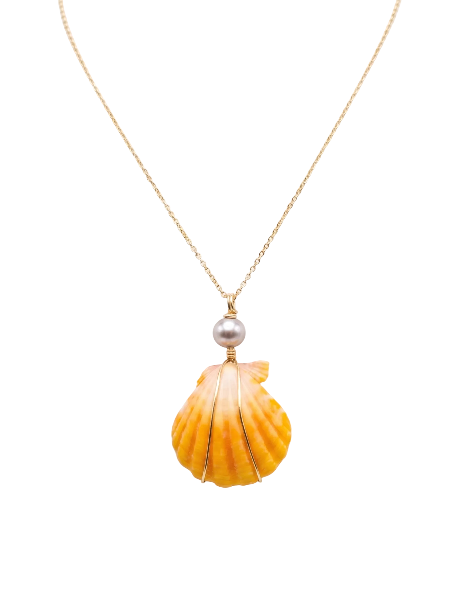 Sunrise Shell Necklace with Edison Pearl