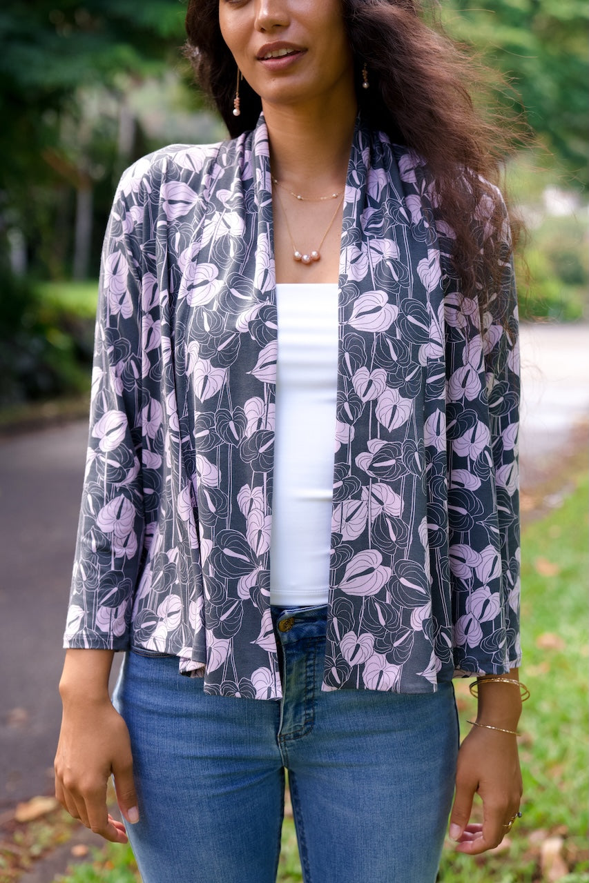 Anu Cardigan in Hilo Anthurium