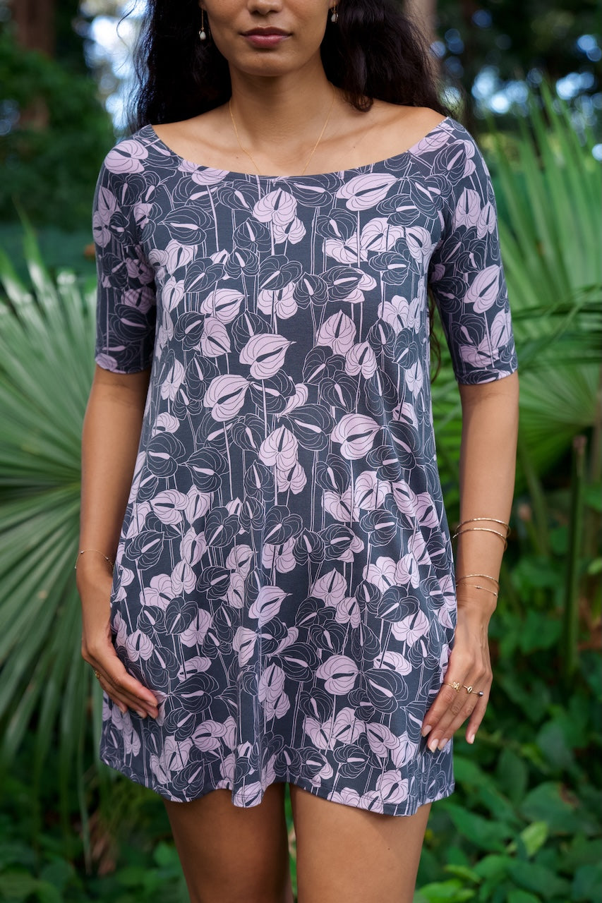 Haunani Dress in Hilo Anthurium