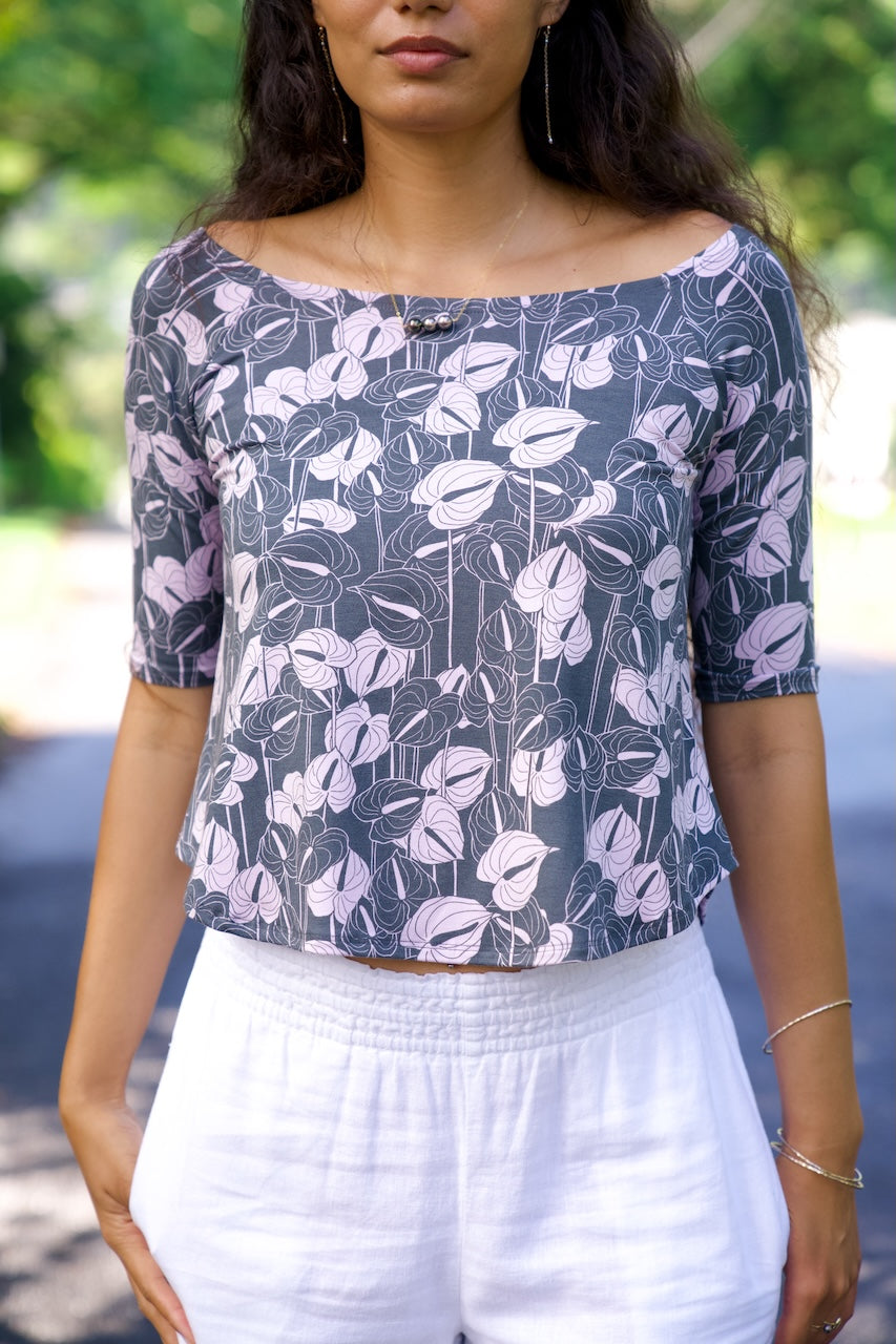 Haunani Top in Hilo Anthurium