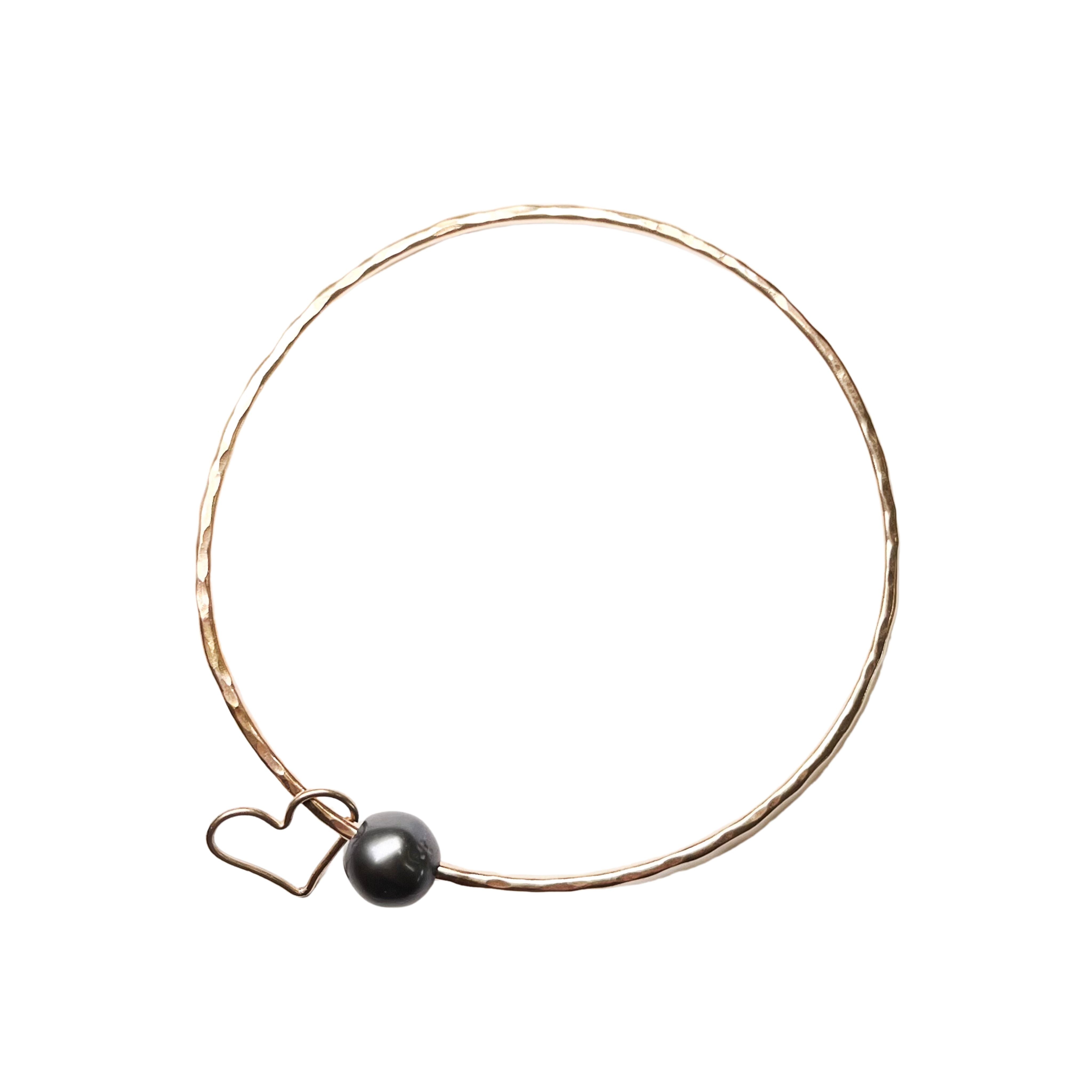 Tahitian Pearl & Heart Bangle
